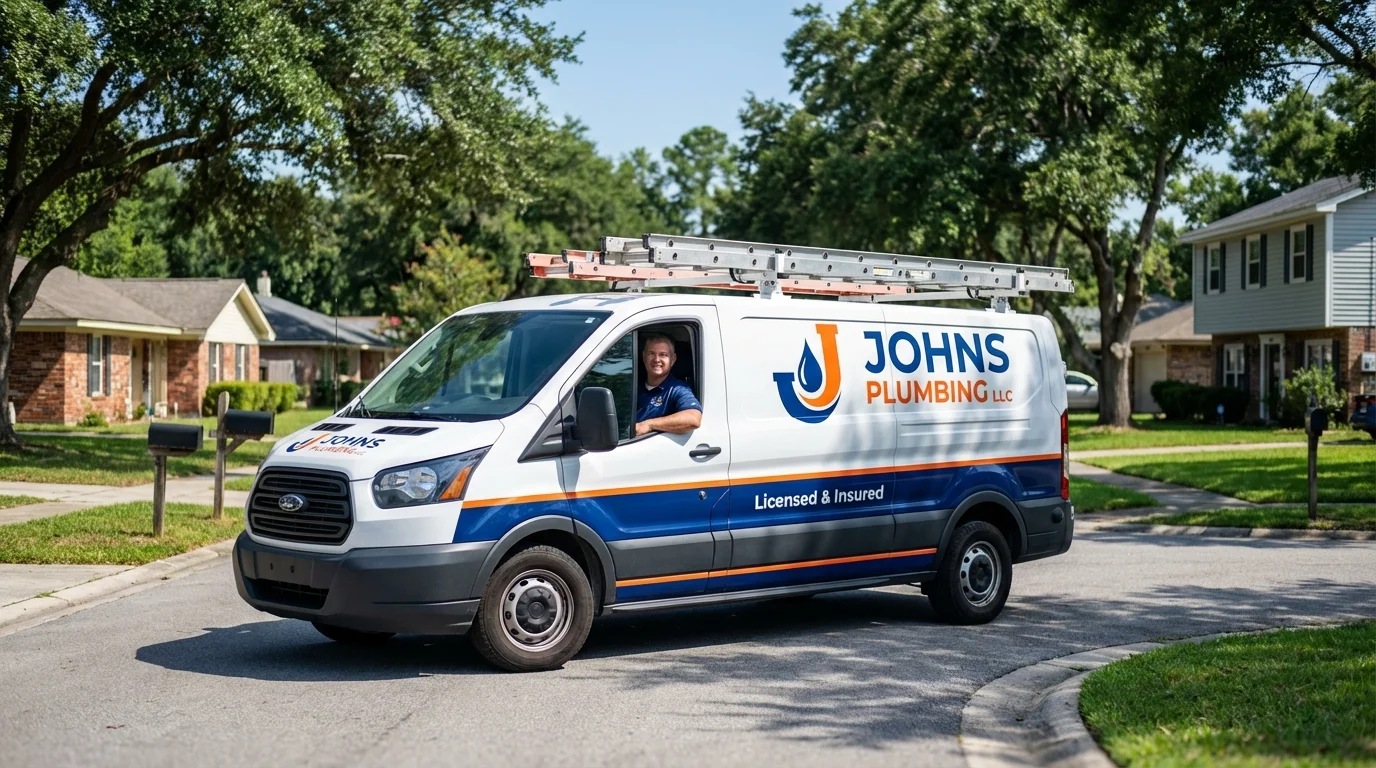 Johns Plumbing LLC service van in Tracy City, TN