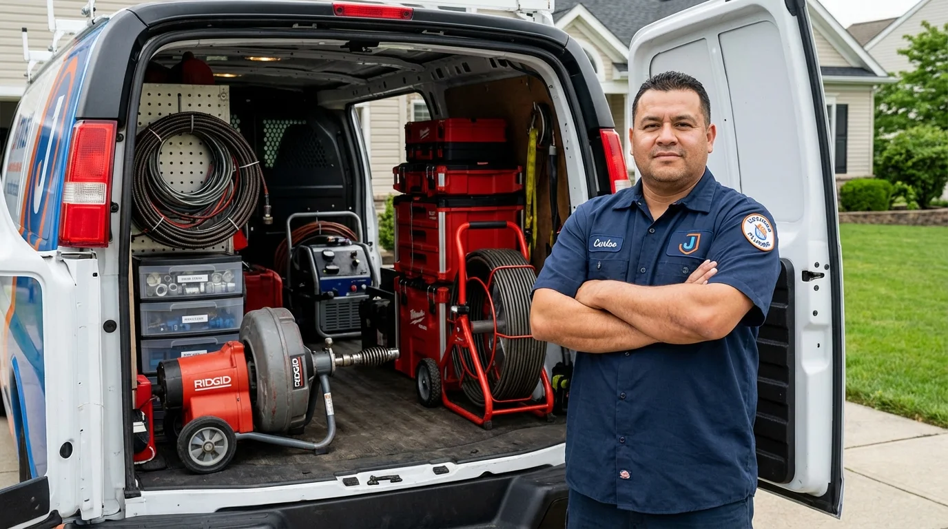 Professional drain cleaning equipment and Johns Plumbing LLC plumber in Tracy City