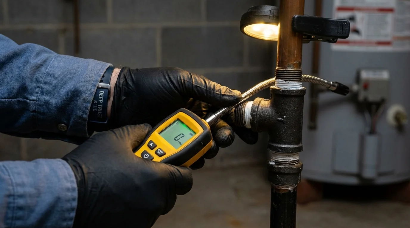 Gas leak detection with electronic sniffer by Johns Plumbing LLC in Tracy City