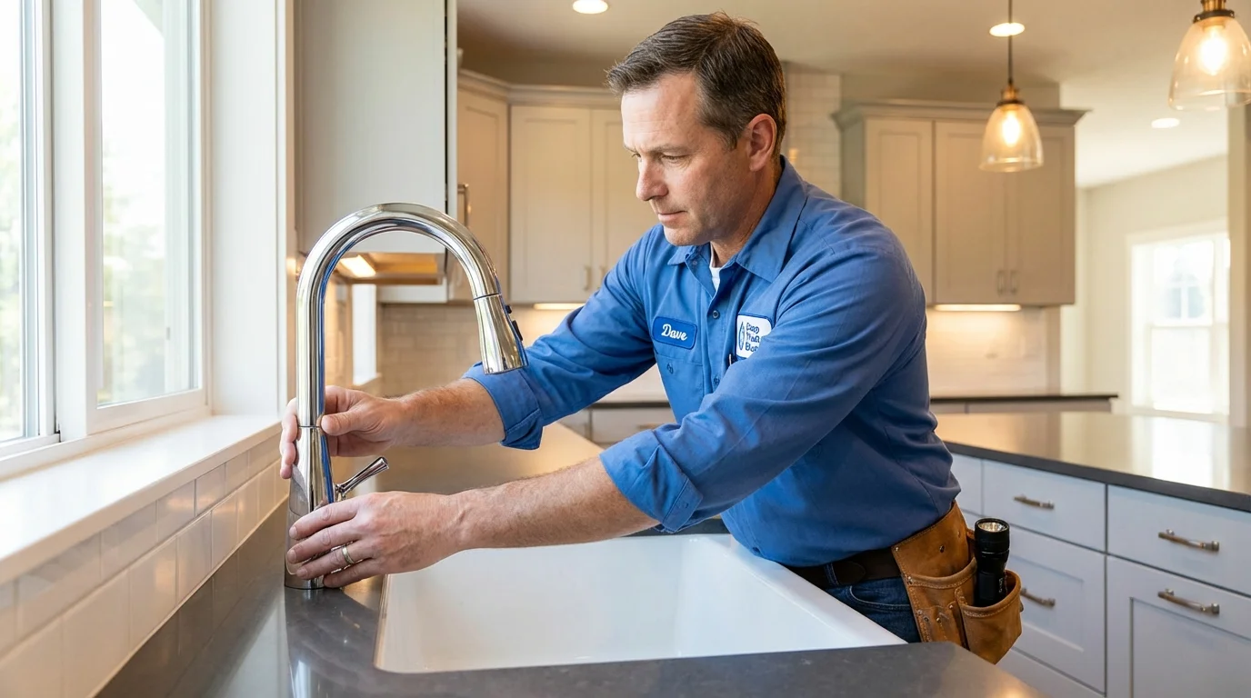 Kitchen faucet installation by Johns Plumbing LLC in Tracy City