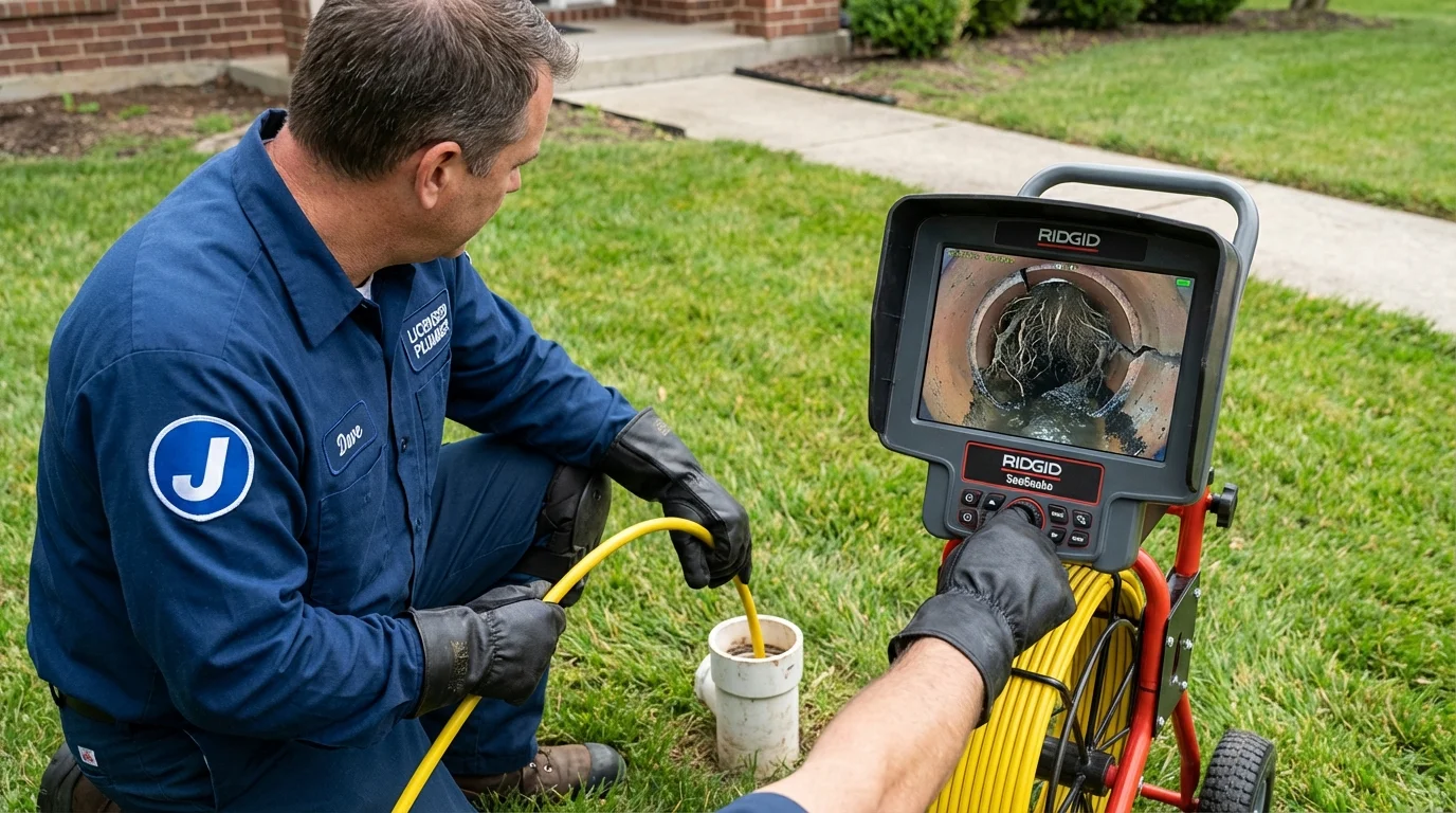 Sewer camera inspection being performed by Johns Plumbing LLC in Tracy City